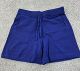 Meticulous Knitwear Womens Med Blue Knit Lounge Shorts Drawstring Waist‎ Casual Photo 0