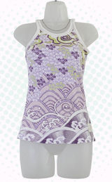 Vintage Y2K Nike Lavender Green White Japanese Print Halter Tank Top Size S Photo 0