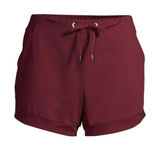 Avia‎ Women Running Athletic Gym Shorts XL Burgundy Mesh Hem Pockets Drawstring Photo 0