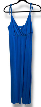Loft Beach Womens Royal Blue‎ Wide Leg Jumpsuit Tie Strap Surplice V-Neck M NEW Photo 0