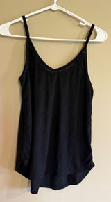 Shyanne Womens Black V-Neck Camisole Tank Top‎ Crochet Trim Small Photo 0