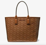 Michael Kors Jodie Small Logo Jacquard Tote Bag in Luggage Tan Photo 0