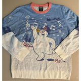 Sz XL Frosty the Snowman Holiday Christmas Sweater Pastel Festive Soft Comfy Photo 0