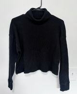 Abercrombie & Fitch Waffle Knit Black Turtleneck Shirt- Size Small Photo 0