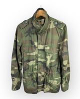 TNA Aritzia Womens size Small Camo Utility Jacket Green Adjustable Waist Photo 0