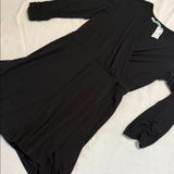Maurices Charcoal Pinstripe‎ Long Sleeve Wrap V-Neck Ribbed Knit Dress Large NWT Photo 0