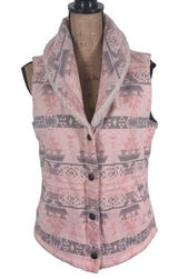 Duluth Trading Co Sherpa Festivest Pink Aztec Southwestern Button Vest Small Photo 0