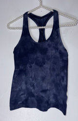 Lululemon Lemon‎ Blue Marbled Short Racerback Tank Top Size 6 Photo 0