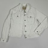 Levis Womens White Denim Trucker Jacket Large Stretch Cotton 77306-0004 Photo 0