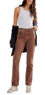 We The Free People Xena High Rise Slim Straight Leg Jeans Boho Western Cowgirl Photo 0