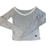 Hollister Top Long Sleeve Grey Lace Photo 0