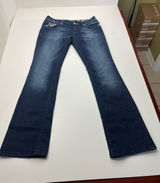 Miss Me Dark Blue Wash Embellished Back Flap Pocket Jeans Boot Womens 31 Denim Photo 0