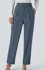 NWOT Halara Flex™ High Waisted Pocket Solid Work Tapered Pants coronet blue xlp Photo 0