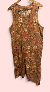 Cute nutmeg corduroy paisley granola girl cottagecore indie mod jumper dress 90s Photo 0