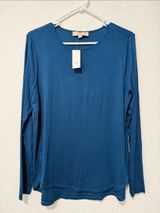 NWT LOFT Teal Long Sleeve Shirt - Large Photo 0