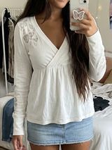 Hollister Y2K Modern Style Easy Long Sleeve Butterfly Pattern Babydoll Top New Photo 0