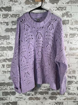 Aerie | women lilac purple knitted crewneck sweater Photo 0