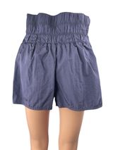 Free People Way Home Purple High Rise Smocked Wide Activewear Sports Shorts Sz L Photo 0