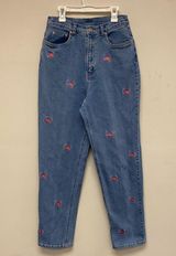 Vintage Americana Embroidered American Flag High Waisted Jeans size 8 Photo 0