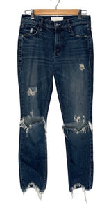 Mother The Flirt Ankle Jeans Women 28 Blue Good Distressed Ripped Superior Photo 0