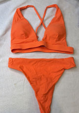 Bikini Women's Medium Orange Hi-Waist Hi-Cut Thong NEW Sexy Swimwear Photo 0