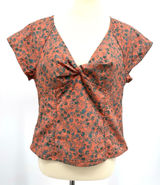 Madewell Amari Twist Top Floral Sunset Haze Cotton Poplin Retro Cottagecore 10 Photo 0