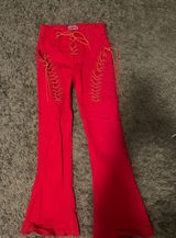 Red Flare Pants Photo 0