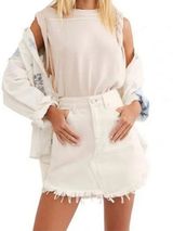 Free People Bailey Denim Mini Skirt - Coconut Photo 0