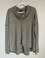 LUCKY BRAND | Olive Green Cowl Neck Henley Top Sz S Photo 0
