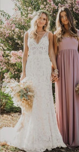 Show Me Your Mumu June Maxi Bridesmaid Dress in Antique‎ Rose Chiffon M $198 27 Photo 0