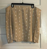 Old Navy Beige with White Dots Linen Blend Skirt Photo 0