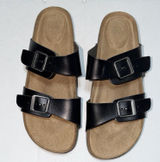 Size 9 Women’s Time and Tru slide sandals Two Band Footbed Slide Sandal black Photo 0