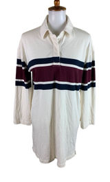 Abercrombie & Fitch Rugby Polo Dress Small White Striped Preppy Tennis Y2K Photo 0