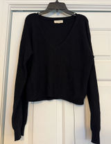 PacSun LA Hearts Black V-Neck Cropped Sweater Photo 0