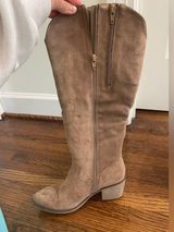 Women's Brown Knee High Suede Boots Size 7 Photo 0