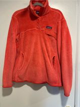 Patagonia Re-Tool Snap-T Sz:XL Pullover coral Polartec fleece chest pocket Soft. Photo 0