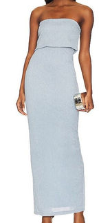 NWT Rumer Tucker Maxi Dress Blue Small Photo 0