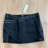 New bought for $79 Black studded BDG mini skirt with silver studs along the side, size S #punk #edgy Photo 0