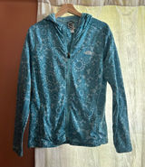 The North Face Fleece Lined TKA Stretch Zip Up Jacket Hoodie‎ Blue Floral Size L Photo 0