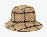 Anine Bing Cleo Bucket Hat Womens Size‎ M/L Tan Black Plaid Tweed Wool Blend Photo 0