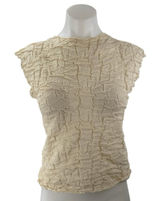 NEW Zara Beige Linen Textured High Neck Sleeveless Crop Blouse Tank Top Size S Photo 0