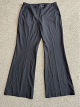 Antonio Melani Black‎ Pinstripe Wool Blend Wide Leg Dress Pants Womens 10 Photo 0