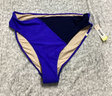 Summersalt‎ High Leg Mid Rise Bikini Bottom Blue Colorblock NWT Size 8 Photo 0