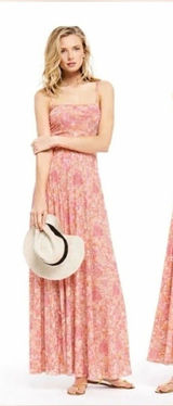 Victoria's Secret Strapless Floral Maxi Dress in Pink Medium Photo 0