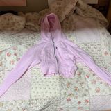 Full-Zip Cropped Scuba Meadow Lululemon Hoodie Pink Photo 0