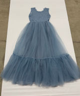 LalaMira Girls Dusty Blue Lace Tulle Sleeveless Formal Gown Dress Size 12Y NWT Photo 0