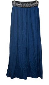 Imaginary Voyage Women Boho Chic Maxi Skirt S Blue Geometric‎ Embroidered Waist Photo 0