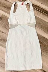 Free People Ivory Mesh Cutout Mini Dress Women’s XS Photo 0