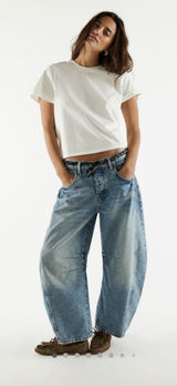 Free People Barrel Jeans Mid-Rise Photo 0
