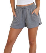 Beverly Hills Polo Club Sweat Shorts Juniors L Gray Drawstring Pockets Photo 0
